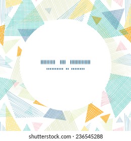 Vector abstract fabric triangles frame seamless pattern background