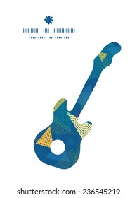 Vector abstract fabric triangles guitar music silhouette pattern frame