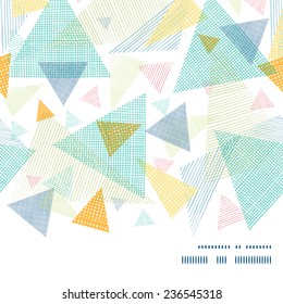 Vector abstract fabric triangles horizontal frame seamless pattern background