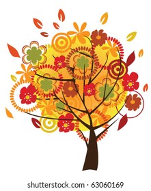 vector abstract fall tree