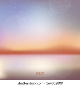 Vector abstract, fantasy blurry soft background with bokeh effect. Romantic tones and retro light leaks.