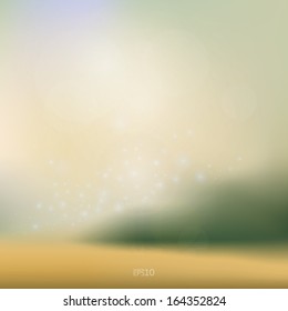 Vector abstract, fantasy blurry soft background with bokeh effect. Romantic tones and retro light leaks.