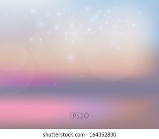 Vector abstract, fantasy blurry soft background with bokeh effect. Romantic tones and retro light leaks.