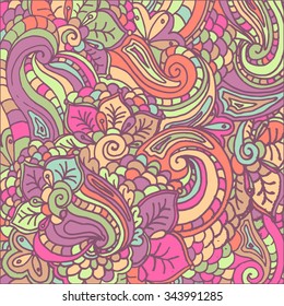 Vector abstract fantasy pattern for coloring book for adults page design, freehand ornament. Textile print. Page fill. 