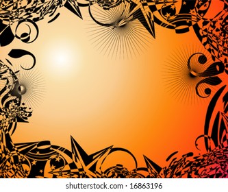 VECTOR abstract fantasy tribal flower frames