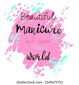 Ilustración de moda abstracta vectorial. Dejando. Manicura. Salón de belleza