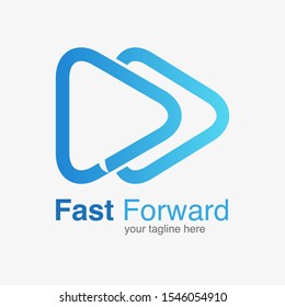 Vector abstract, fast forward logo or symbol.