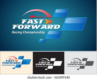 Vector Abstract, Fast Forward Racing Championship Logo Or Symbol