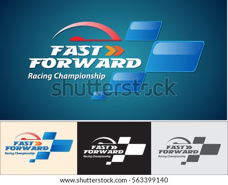 Vector abstract, Fast forward racing championship logo or symbol