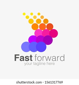 Vector abstract, fast forward symbol or icon.