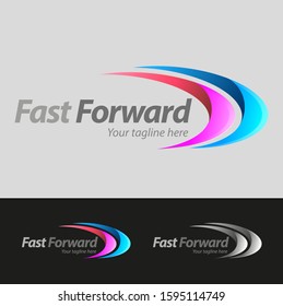 Vector Abstract, Fast Forward Symbol Or Logo Business