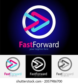 Vector abstract fast forward symbol or logo business.