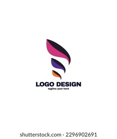 Vector abstract feather wings logo design