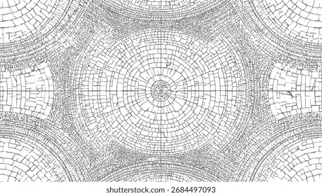 Vetor abstrato com padrão geométrico radial de formas tesseladas tesselação abstrata. Design escalável...