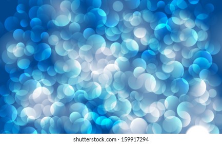 Vector abstract festive background with bokeh defocused lights.