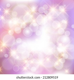 Vector abstract festive background with bokeh defocused lights.