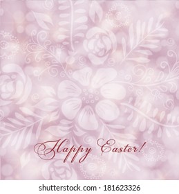 Vector abstract festive background with floral, light effect and sun burst.