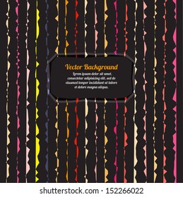 Vector abstract festive geometric colorful ribbons on dark background with place for your text