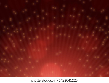 Vector abstract festive red background with rays and sparks