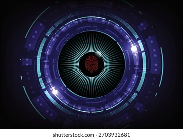 Huella digital abstracta del Vector en el fondo de la visualización del círculo, energía, tecnología ligera.