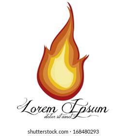 A Vector Abstract Fire Icon Isolated On White Background