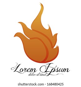A Vector Abstract Fire Icon Isolated On White Background