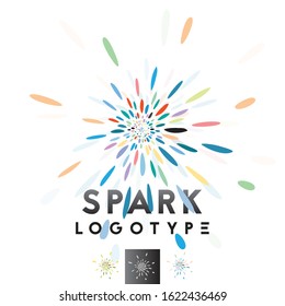 Vector Abstract Fireworks Spark, Color Burst Logo. Professional Business Branding, Corporate Icon, Graphics.