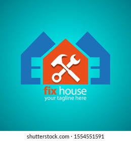 Vector abstract, fix house symbols, for home service improvement.


