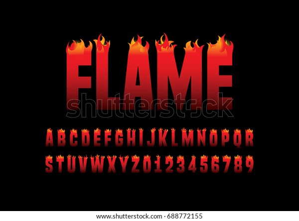 Vector Abstract Flaming Font Alphabet Stock Vector (Royalty Free) 688772155