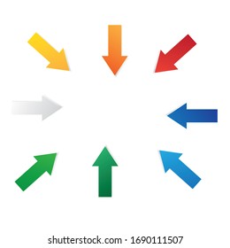 Vector Abstract Flat Colorful Arrow Point