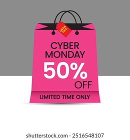  vector abstract flat cyber Monday sale illustration
