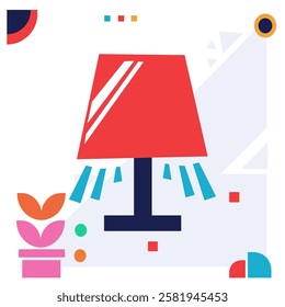 Vector Abstract Flat design colorful retro geometric shape illustration. Design Element