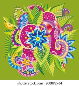 Vector abstract flat floral bouquet 