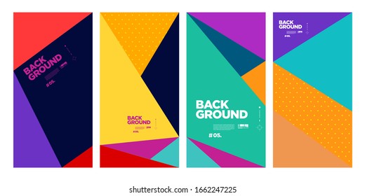 Vector Abstract Flat Geometric And Curve Colorful Background Pattern For Summer
