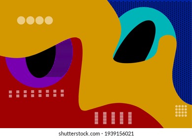 vector abstract flat geometric and curve colorful background pattern for summer