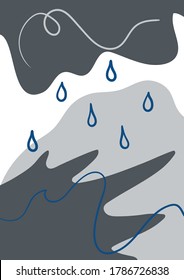 Vector abstract flat illustration. Gray and blue and white picture. Cool background design for posters.
