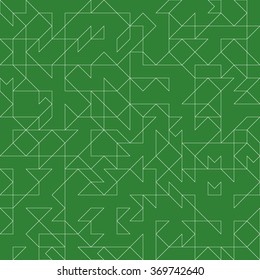 Vector abstract floor geometric blocks background - seamless green and white diagonal primitive pattern