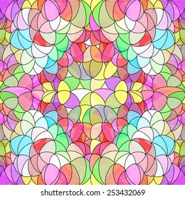 Vector abstract floral background with blue flowers. 