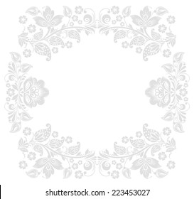 Vector Abstract floral background. elements of flower. grey and white