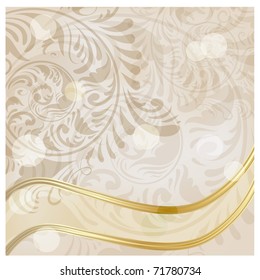 vector abstract floral background with frame for your text,  clipping masks, eps10