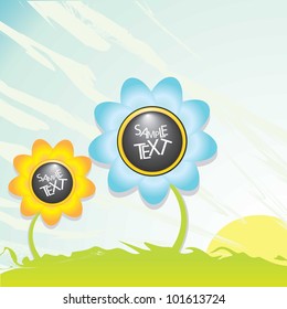 vector abstract floral background. Greeting card with flowers. vector illustration.