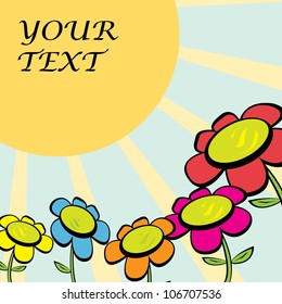 vector abstract floral background. Greeting card with flowers.