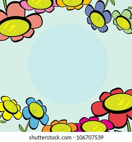 vector abstract floral background. Greeting card with flowers.