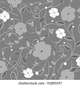 Vector abstract floral background. Greeting card in grunge or retro style.