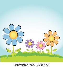 vector abstract floral background. Greeting card with flowers. vector illustration.