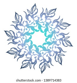 Vector abstract Floral Background. Hand Drawn Ornament with Floral Wreath. Template for Greeting Card. background with gradient circle frame or mandala