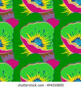 Vector abstract floral background. Multicolor seamless flower pattern.