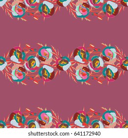 Vector abstract floral background. Multicolor seamless flower pattern. Seamless floral pattern.