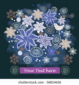  vector abstract floral background with place for your text