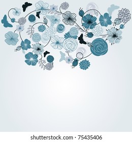  vector abstract floral background with place for your text